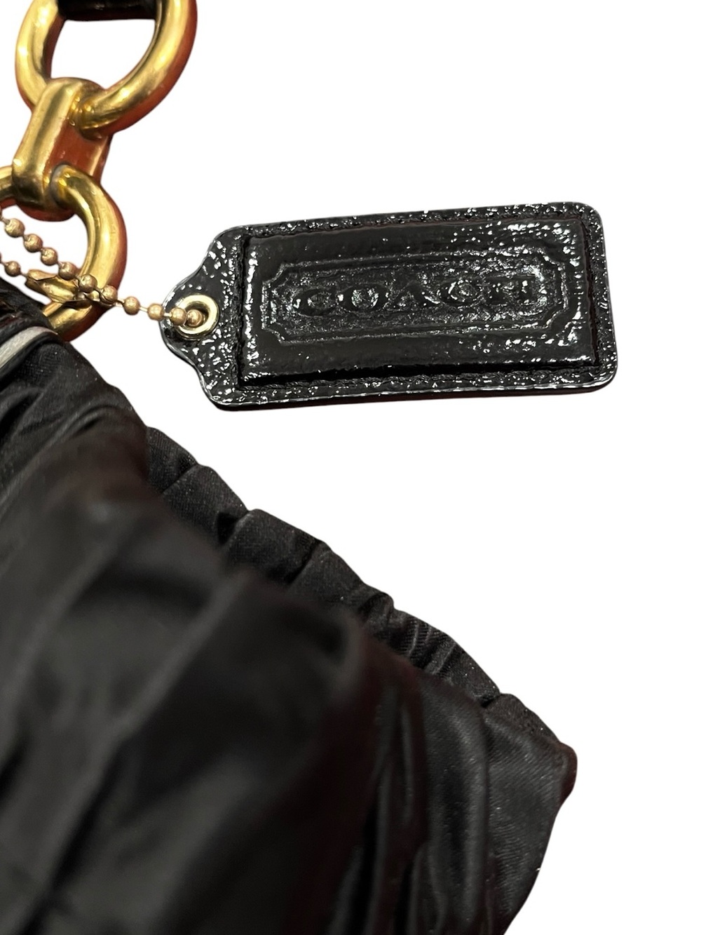 Coach Ashley Black Gathered Satin Satchel Bag 2012 NWOT #H1282-F20050 - Picture 14 of 16